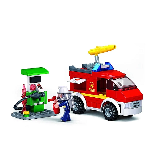 Конструктор SLUBAN Пожежна машина та заправка, 136 деталей - M38-B0623