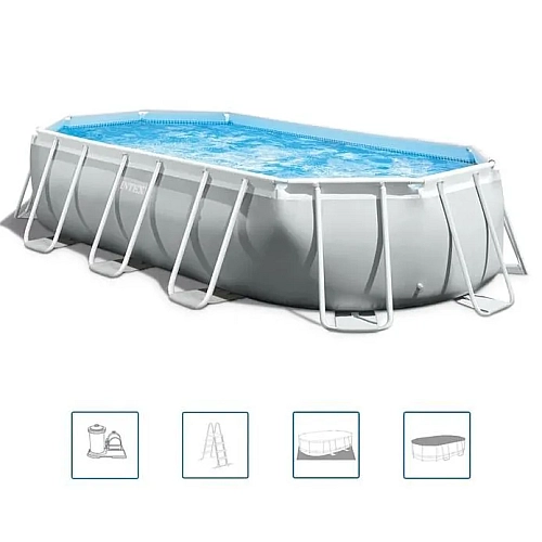 Басейн каркасний Intex 26796 NP 503×274×122 см, 18202 л, насос 5678 л/год, сходи, скіммер, комплект