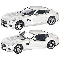 Машинка металлическая Kinsmart 1:36 Mercedes-AMG GT инерционная, дверь открывается KT5388W / Белый