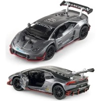 Машинка металева Kinsmart 1:36 Lamborghini Huracan LP620-2 KT5389W інерційна, двері відчиняються / Сірий