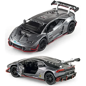 Машинка металева Kinsmart 1:36 Lamborghini Huracan LP620-2 KT5389W інерційна, двері відчиняються / Сірий