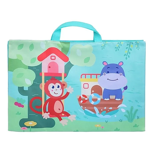 Набір машин HE 8069 4 машини-тварини, килимок-сумка, брязкання