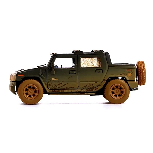 Модель машины Kinsmart 1:40 "HUMMER H2 SUT (Грязной)" инерционная KT5097WY / Черный