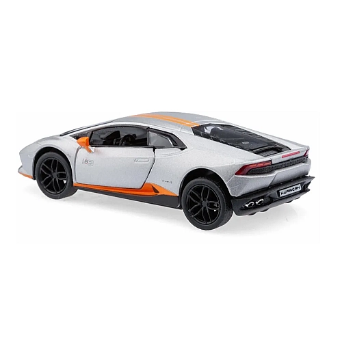 Машинка металлическая Kinsmart 1:36 Lamborghini Huracán LP610-4 Avio (инерционная, серебристый) KT5401W