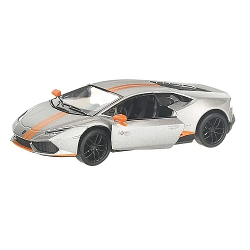 Машинка металлическая Kinsmart 1:36 Lamborghini Huracán LP610-4 Avio (инерционная, серебристый) KT5401W