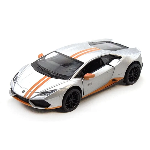 Машинка металлическая Kinsmart 1:36 Lamborghini Huracán LP610-4 Avio (инерционная, серебристый) KT5401W