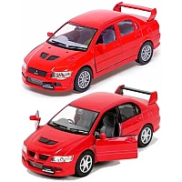 Машинка металева Kinsmart 1:36 "Mitsubishi Lancer Evolution VII" KT5052W інерційна, двері відчиняються / Червоний