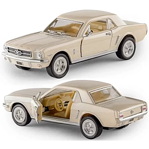 Машинка металева Kinsmart 1:36 Ford Mustang інерційна, двері відчиняються KT5351W / Світло-бежевий