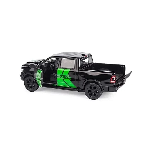 Машинка металлическая Kinsmart 1:46 Dodge RAM 1500 Livery Edition 2019 (инерционная, двери открываются, черная KT5413WF)