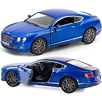 Машинка металлическая Kinsmart 1:38 Bentley Continental GT 2012 (инерционная, двери открываются, синяя KT5369W)