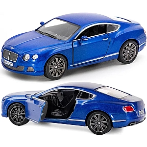 Машинка металева Kinsmart 1:38 Bentley Continental GT 2012 (інерційна, двері відчиняються, синя KT5369W)