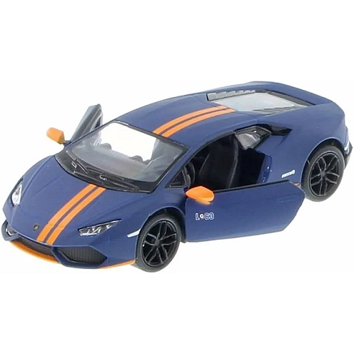Машинка металлическая Kinsmart 1:36 Lamborghini Huracán LP610-4 Avio (инерционная, синяя) KT5401W