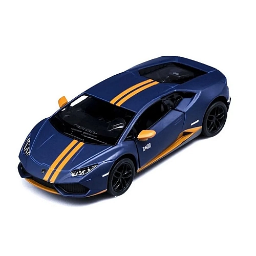 Машинка металлическая Kinsmart 1:36 Lamborghini Huracán LP610-4 Avio (инерционная, синяя) KT5401W