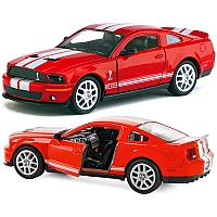Машинка металевая Kinsmart 1:38 Ford Mustang Shelby GT500 2007 KT5310W инерционная, двери открываются / Красно-белый