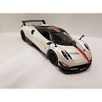 Машинка металлическая Kinsmart 1:38 2016 Pagani Huayra BC инерционная, дверь открывается KT5400WF / Белый с принтом