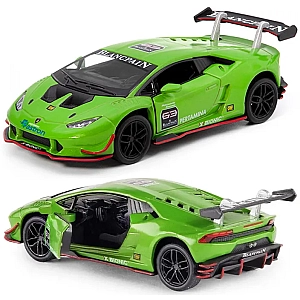Машинка металева Kinsmart 1:36 Lamborghini Huracan LP620-2 KT5389W інерційна, двері відчиняються / Зелений