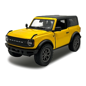 Машинка металева Kinsmart 1:34 2022 Ford Bronco (Hard Top) KT5438WB інерційна, двері відчиняються / колір Жовтий