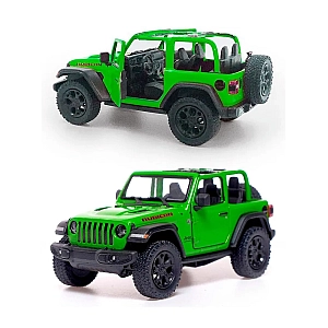Машинка металева Kinsmart 1:34 2018 Jeep Wrangler KT5412WA інерційна, двері відчиняються / Зелений з відкритим верхом