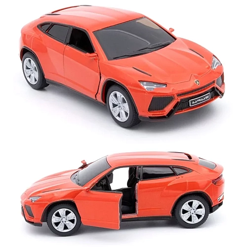 Машинка металлическая Kinsmart 1:38 Lamborghini Urus KT5368W инерционная, дверь открывается / Оранжевый