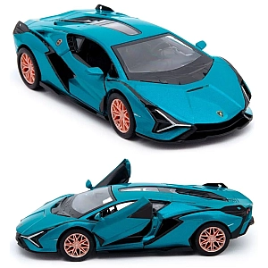 Машинка металева Kinsmart 1:40 2018 Lamborghini Sian FKP 37 KT5431W інерційна, двері відчиняються / Бірюзовий