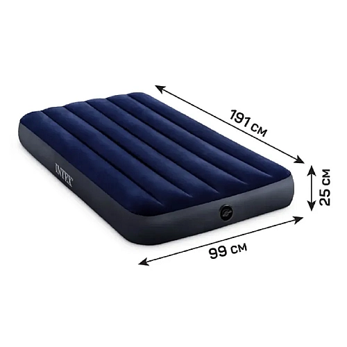 Односпальный надувной матрас Intex 99х191х25см Classic Downy 64757