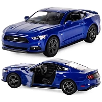 Масштабна модель Ford Mustang GT 2015 Kinsmart 1:38, інерційний механізм, KT5386W Синя