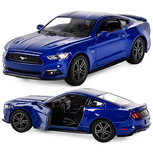 Масштабная модель Ford Mustang GT 2015 Kinsmart 1:38, инерционный механизм, KT5386W Синяя