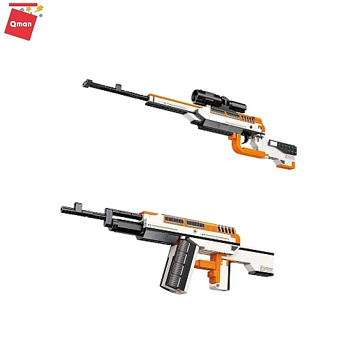 Игровой Набор Конструктор Qman: 3 в 1 Пистолет, Автомат, Винтовка (273 деталей)